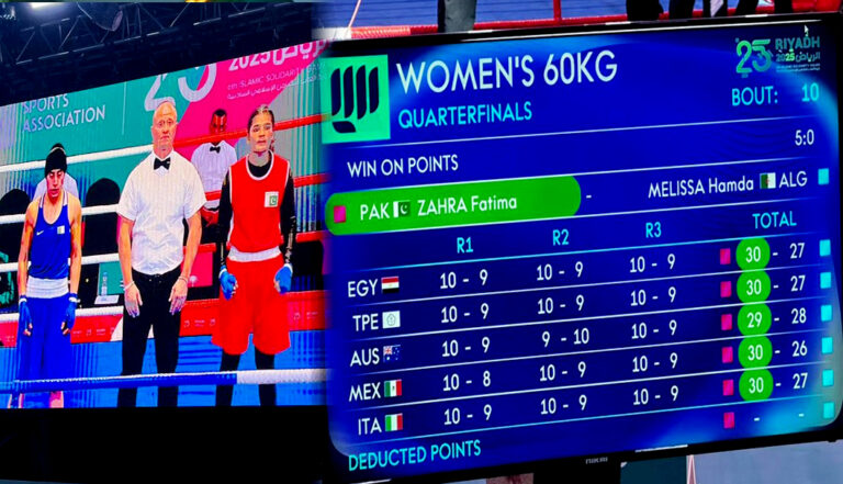 فاطمہ زہرہ کی اسلامک سولیڈیرٹی گیمز میں کامیابی، سیمی فائنل میں جگہ بنالی