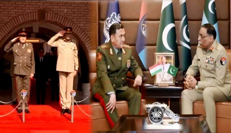 تاجکستان کے وزیر دفاع کی جوائنٹ اسٹاف ہیڈکوارٹرز آمد، دفاعی تعاون پر بات چیت