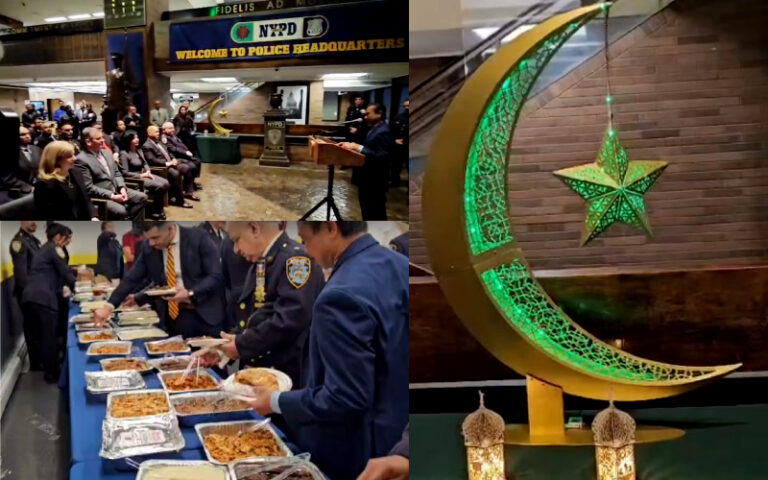 نیو یارک پولیس ہیڈکوارٹر میں رمضان کے آغاز پر کریسنٹ مون لائٹنگ تقریب منعقد