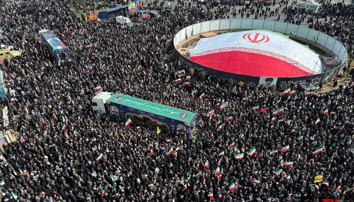 علی لاریجانی اورمیجرجنرل غلام رضا سمیت دیگرشہدا کی نمازجنازہ ادا