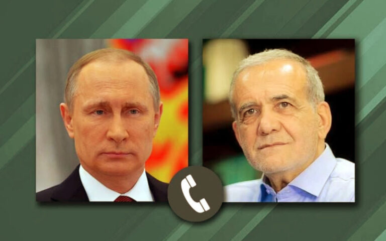 روسی صدر ولادیمیر پیوٹن اور ایرانی صدر مسعود پزشکیان کا ٹیلیفونک رابطہ، فوری جنگ بندی پر زور