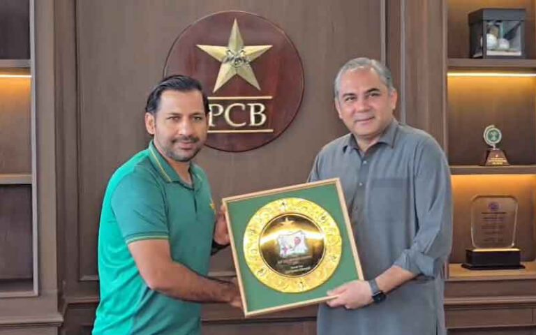 ریٹائرمنٹ کے بعد سرفراز احمد کی چیئرمین پاکستان کرکٹ بورڈ محسن نقوی سے ملاقات