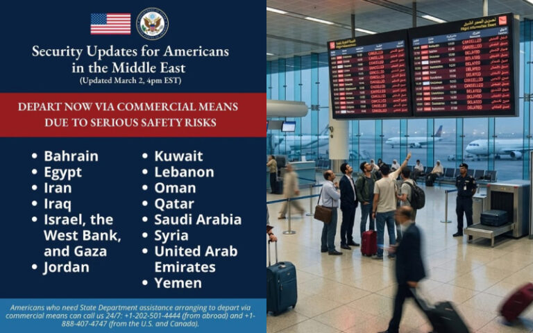 سنگین سکیورٹی خدشات: امریکا کا اپنے شہریوں کو مشرق وسطیٰ کے 14 ممالک سے نکلنے کا حکم