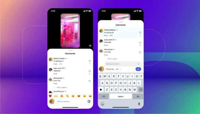 انسٹا گرام میں اب کمنٹس کو پوسٹ کرنے کے بعد ایڈٹ کرنا ممکن