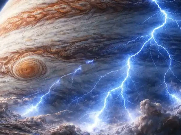مشتری پر کڑکنے والی بجلی دنیا کی بجلی سے 100 گنا زیادہ طاقتور ہے، ماہرین