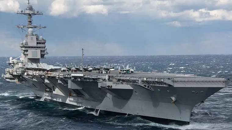 امریکی طیارہ بردار بحری جہاز جیرالڈ ایس فورڈ 5 روزہ قیام کے بعد کروشیا سے روانہ
