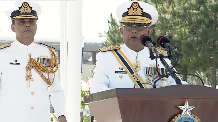 پاک فضائیہ جدید ٹیکنالوجی سے لیس مضبوط فورس ہے: نیول چیف ایڈمرل نوید اشرف