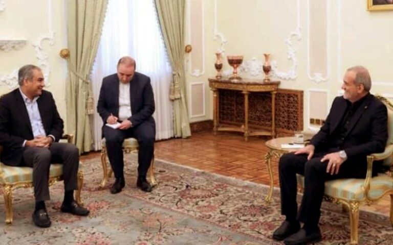 محسن نقوی اور ایرانی صدر مسعود پزشکیان کی 90 منٹ طویل ملاقات، دوطرفہ تعلقات پر گفتگو