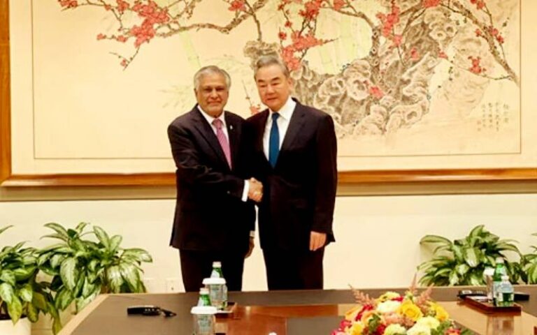 نیو یارک : اسحاق ڈار اور چینی وزیر خارجہ وانگ ای کی ملاقات، خطے کی صورتحال پر گفتگو