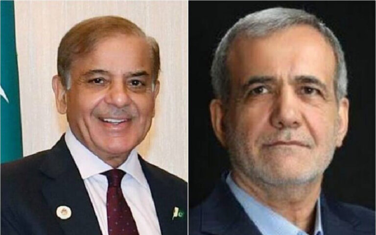 وزیراعظم شہباز شریف اور ایرانی صدر مسعود پزشکیان کی 30 منٹ طویل گفتگو
