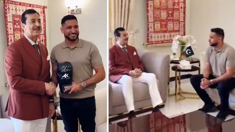 عامر خان کی چیئرمین سینیٹ سے ملاقات، کھیلوں کے فروغ پر گفتگو