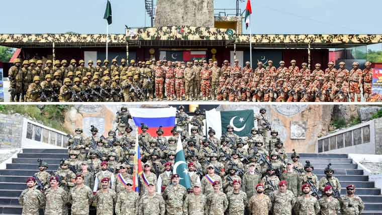 پاک روس مشترکہ فوجی مشق دروزبہ 9 اور پاک عمان مشق وشاق الجبل 2 کا آغاز